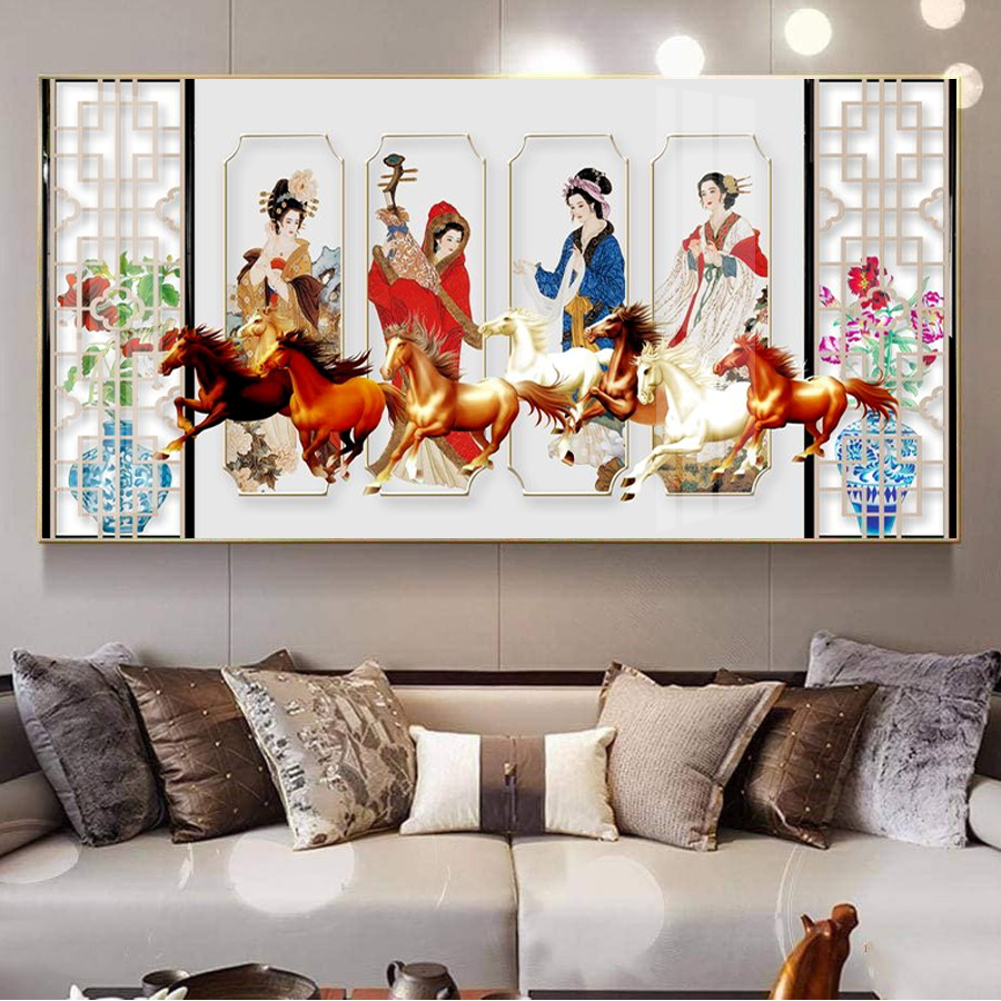 File gốc tranh mã đáo thành công ngựa bát mã psd MDTK5321