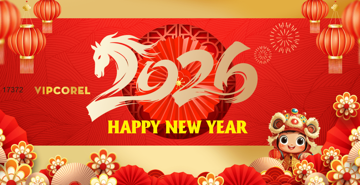 Backdrop Happy New Year 2026 file corel #199