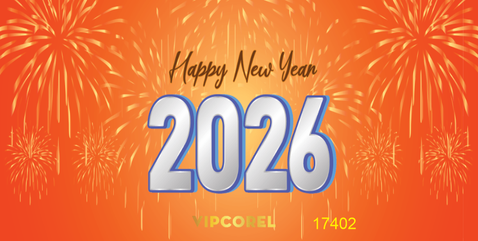 Backdrop Happy New Year 2026 file corel #229