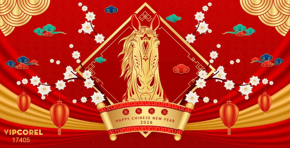 Backdrop Happy New Year 2026 file corel #232