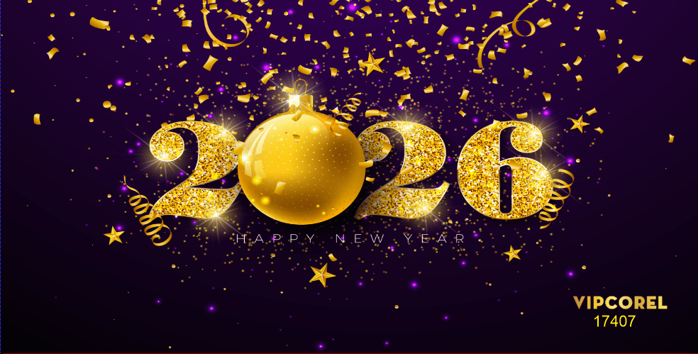 Backdrop Happy New Year 2026 file corel #234