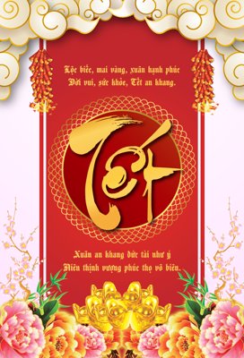Tải file file in baner tết 2023 phông tết tất niên khai xuân TE286 (PSD) cho in tranh 3D