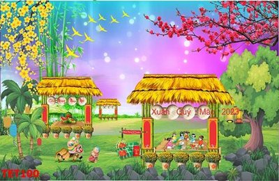 Tải file file in baner tết 2023 phông tết tất niên khai xuân TET100 (gốc) làm file thiết kế