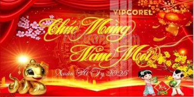 File gốc file in banner tết 2025 phông tết tất niên khai xuân chúc mừng năm mới 2025 TET1055 cho in ấn và thiết kế