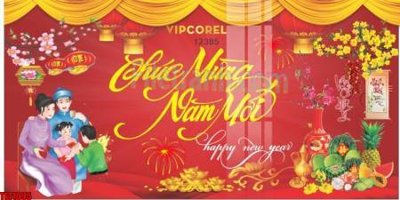 File ảnh gốc file in banner tết 2025 phông tết tất niên khai xuân chúc mừng năm mới 2025 TET1095 (chuyên in mica)