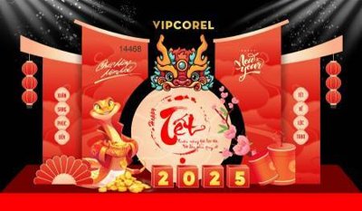 File tranh File check in decor backop trang trí cổng tết năm mới 2025 TET1436 (bản gốc) in lụa dán tường