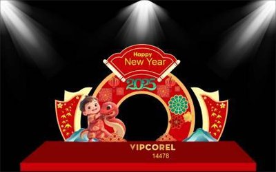 File gốc File check in decor backop trang trí cổng tết năm mới 2025 TET1446 (in tráng gương) nghệ thuật