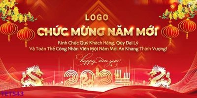 File gốc file in baner tết 2023 phông tết tất niên khai xuân TET543 (in tráng gương) nghệ thuật