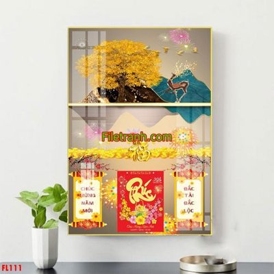 File in trần File in tranh đốc lịch tết block lịch FL111 (file gốc) hoa văn 3D