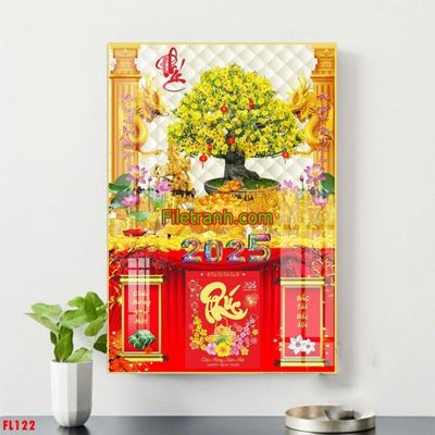 Cung cấp file tranh gốc File in tranh đốc lịch tết block lịch FL122 độc quyền