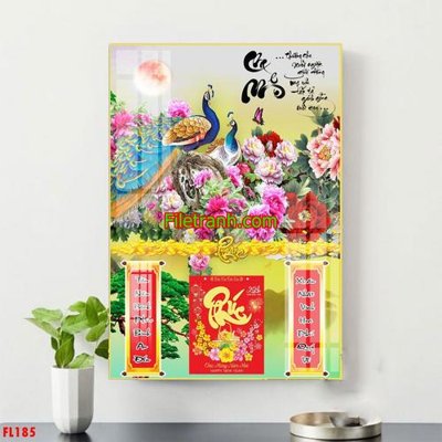 File gốc File in tranh đốc lịch tết block lịch FL185 (chuẩn màu) cho in offset