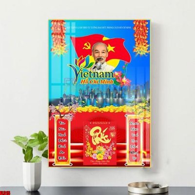 Tải file File in tranh đốc lịch tết 2025 block lịch bác hồ bác giáp bác trọng FL315 (gốc) làm tranh treo tường