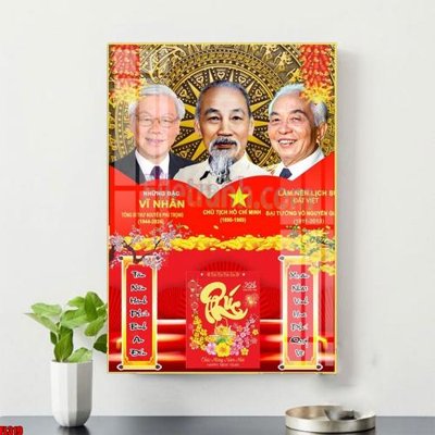 Tệp tin gốc File in tranh đốc lịch tết 2025 block lịch bác hồ bác giáp bác trọng FL319 (dùng cho in ấn) chuyên nghiệp