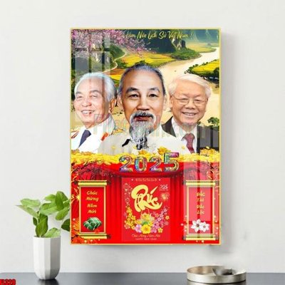 File tranh File in tranh đốc lịch tết 2025 block lịch bác hồ bác giáp bác trọng FL329 (file gốc) chủ đề phong thủy
