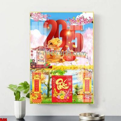 File gốc File in tranh đốc lịch tết block lịch ất tỵ con rắn FL414 (ảnh chi tiết) để in ấn
