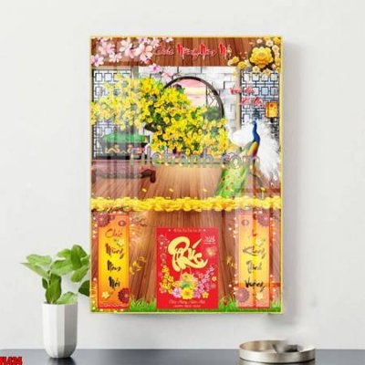 Tải file File in tranh đốc lịch tết block lịch ất tỵ con rắn FL424 (gốc) in tranh tráng gương