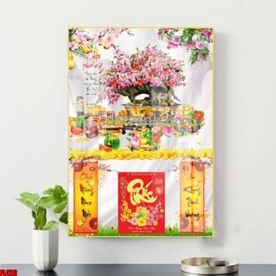 File ảnh File in tranh đốc lịch tết block lịch ất tỵ con rắn FL426 (gốc) in poster
