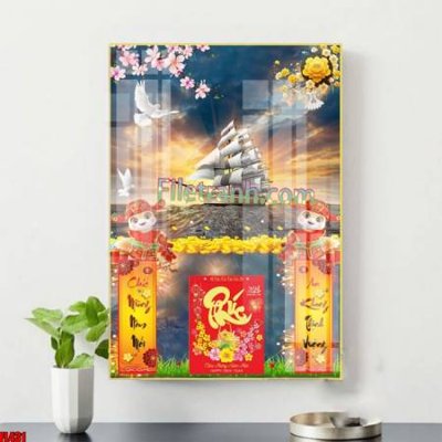 Tải về hình ảnh gốc File in tranh đốc lịch tết block lịch ất tỵ con rắn FL431 sắc nét