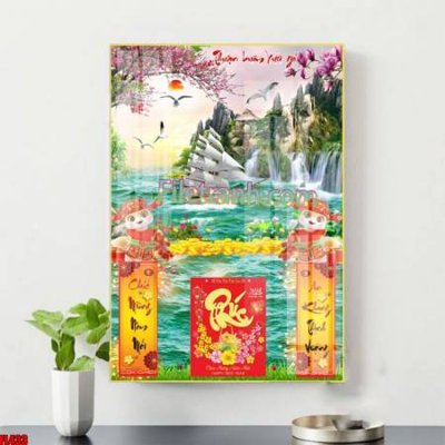 File tranh File in tranh đốc lịch tết block lịch ất tỵ con rắn FL433 (bản gốc) treo phòng ăn