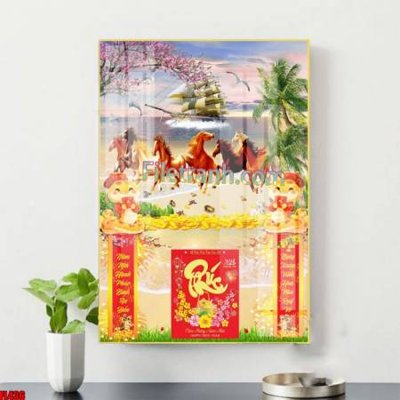 File tranh File in tranh đốc lịch tết block lịch ất tỵ con rắn FL436 (file gốc) chủ đề phong thủy