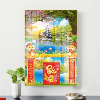 Tải file File in tranh đốc lịch tết block lịch ất tỵ con rắn FL441 (gốc) in ấn chất lượng