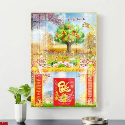 File tranh gốc in trần nhà File in tranh đốc lịch tết block lịch ất tỵ con rắn FL446 3D