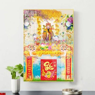 File tranh File in tranh đốc lịch tết block lịch ất tỵ con rắn FL451 (bản gốc) in lụa 3D