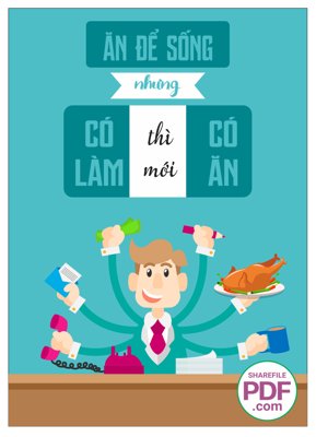 File tranh Ăn để sống nhưng có làm thì mới có ăn file vector PDF (gốc) chủ đề trừu tượng