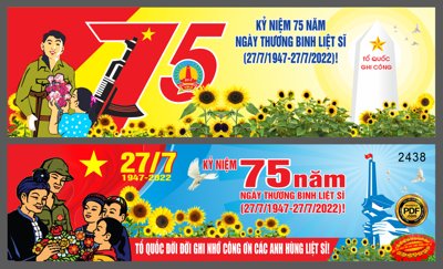 File tranh gốc 2 Pano tấm lớn kỷ niệm 75 năm ngày thương binh liệt sĩ 27.7 chủ đề hiện đại