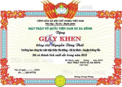 File gốc 35+ Giay khen file corel (35) (in lụa) trang trí tường