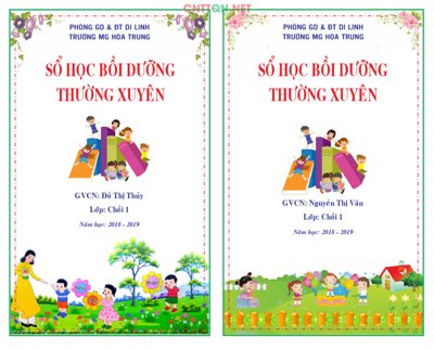 File tranh Bìa sổ học bồi dưỡng thường xuyên lớp 1 file CDR (bản gốc) in lụa dán tường