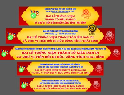 File gốc Băng rôn Đại lễ tưởng niệm Thánh tổ kiểu đàm di... (in tráng gương) nghệ thuật