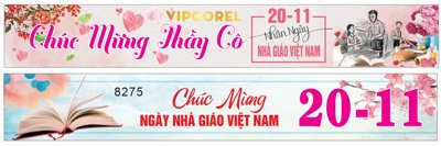 File gốc Băng rôn kỷ niệm ngày nhà giáo Việt Nam 20-11 #2 (PNG) nền trong suốt