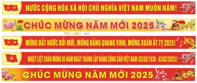 File tranh Băng rôn mừng Đảng mừng Xuân mẫu mới 2025 (gốc) in backlit film