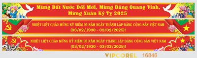 File ảnh Băng rôn ngày thành lập Đảng cộng sản Việt Nam 2026 (gốc) cho trang trí nhà hàng