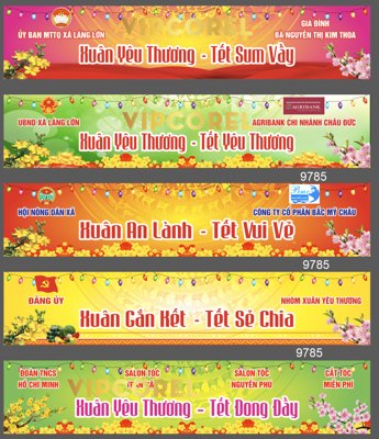 File tranh in mica Băng rôn xuân yêu thương - tết sum vầy vector (độ phân giải cao)