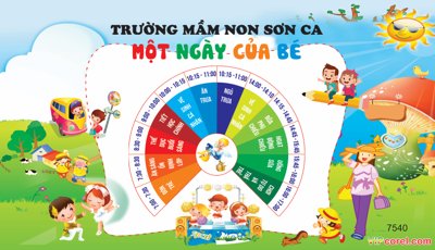 Tải file Bảng biển một ngày của bé trường mầm non Sơn Ca (PSD) cho in ấn quảng cáo