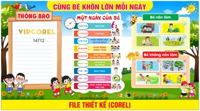 File gốc Bảng cùng bé khôn lớn mỗi ngày file corel (PSD/TIFF) độ phân giải cao
