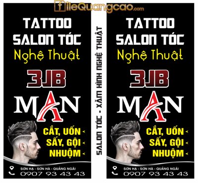 Mua file ảnh gốc Bảng hiệu Salon tóc - Tattoo Nghệ thuật MAN file CDR (chất lượng cao)
