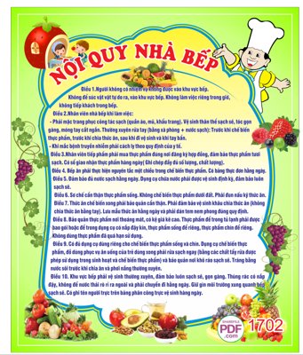 File tranh Bảng nội quy nhà bếp file PDF & CDR (gốc) chủ đề trẻ em