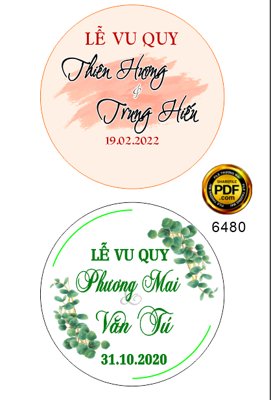 Download file gốc Bảng tên đám cưới hình tròn 2023 #3 file corel x7 (in mica) logo