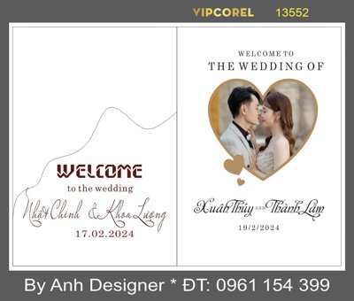 Tải file Bảng tên đón khách Welcome to the wedding file corel (gốc) chủ đề tâm linh