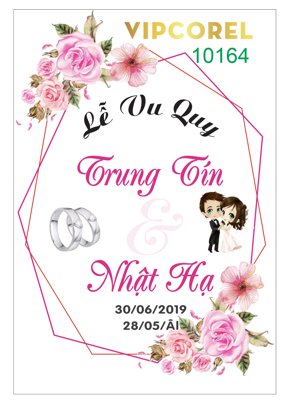 File gốc Bảng tên cưới Lễ Vu Quy Trung Tín và Nhật Hạ (PNG) nền trong suốt