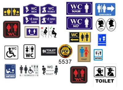 Download file gốc Bảng treo phòng vệ sinh file corel (in mica) 3D