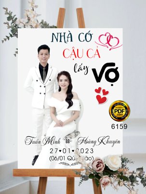 Download file gốc Bảng welcome wedding Nhà có cậu cả lấy vợ (độ nét cao)