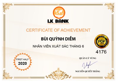 File tranh Bằng khen Nhân viên xuất sắc công ty tài chính LK Bank (bản gốc) in lụa 5D