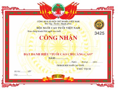 File gốc Bằng khen công nhận hội người cao tuổi file Corel (trang trí) cho phòng khách