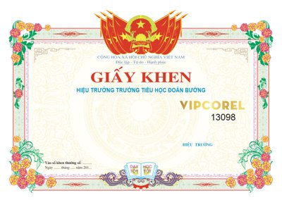 File gốc Bằng khen trường tiểu học Đoàn Bường vector (bản quyền) cho in ấn