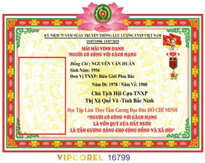 Ảnh gốc Bằng khen vinh danh người có công với cách mạng (siêu chi tiết) để in ấn