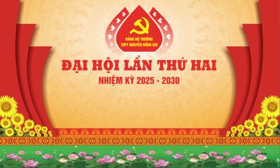 File tranh Backdrop Đại hội Đảng bộ Trường THPT file corel (ảnh gốc) độc quyền